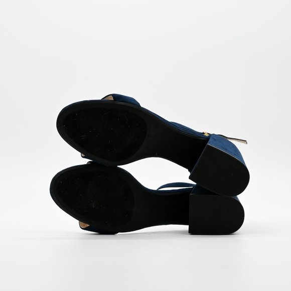 REACTION Kenneth Cole Holly Ankle Strap Sandal Blue Heel - Picture 6 of 7